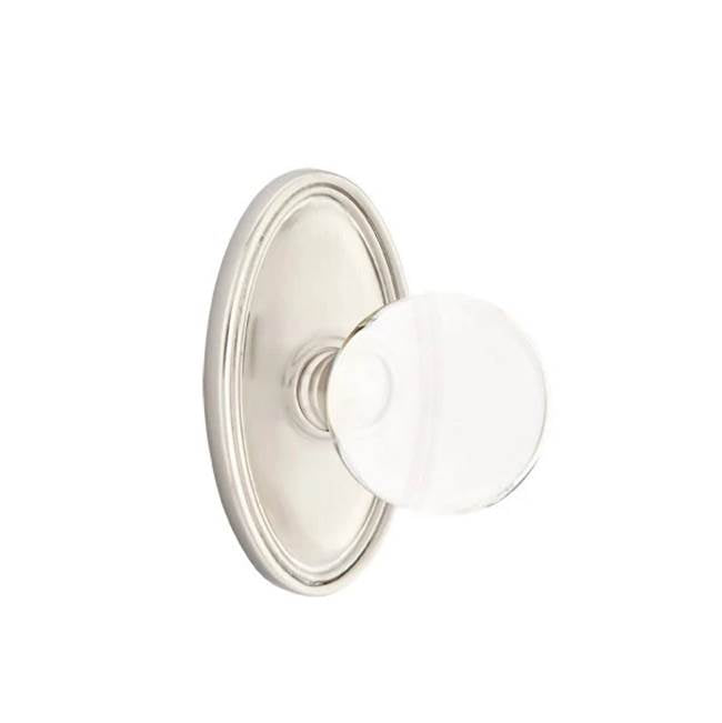 Emtek - Concealed, Passage, Oval Rosette, Bristol Knob, US15 - Satin Nickel
