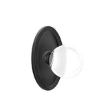 Emtek - Privacy, Oval Rosette, Bristol Crystal Knob, US19 - Flat Black
