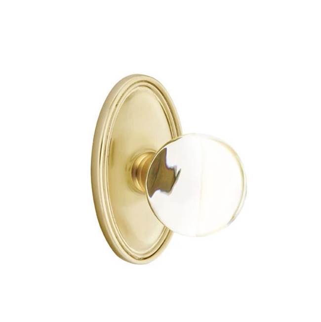 Emtek - Dummy, Oval Rosette, Bristol Crystal Knob, US4 - Satin Brass