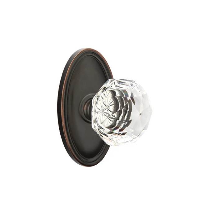Emtek - Dummy, Oval Rosette, Diamond Crystal Knob, US10B - Oil Rubbed Bronze