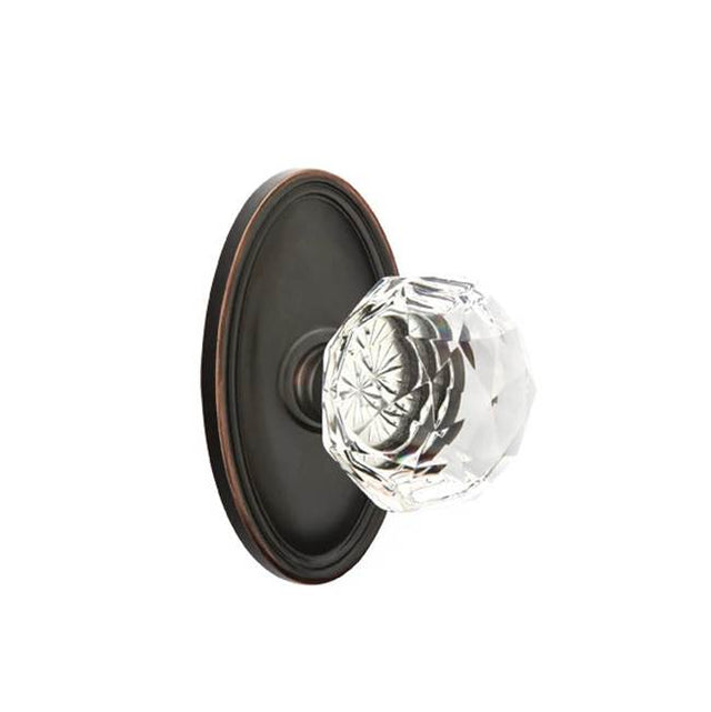 Emtek - Dummy, Oval Rosette, Diamond Crystal Knob, US10B - Oil Rubbed Bronze