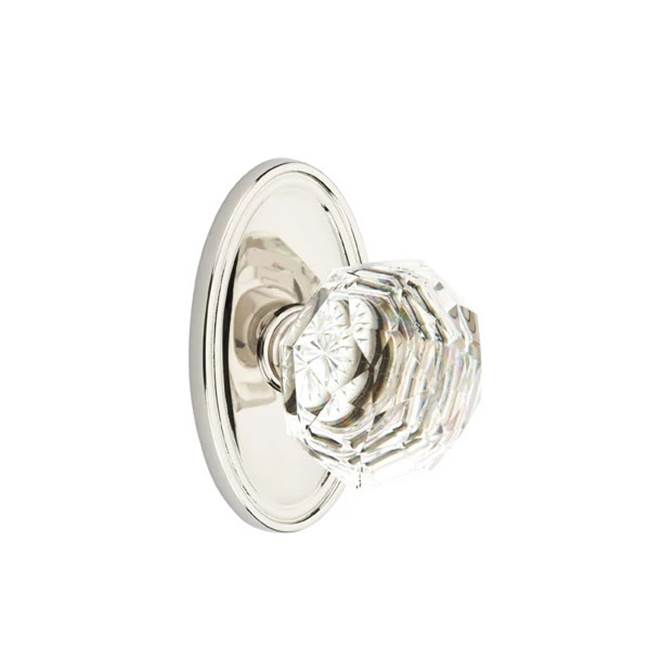 Emtek - Dummy, Oval Rosette, Diamond Crystal Knob, US14 - Polished Nickel