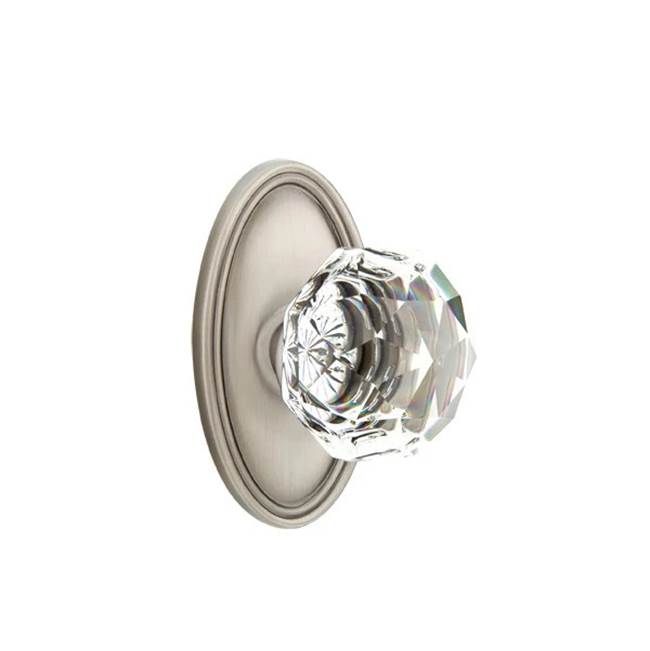 Emtek - Dummy, Oval Rosette, Diamond Crystal Knob, US15A - Pewter