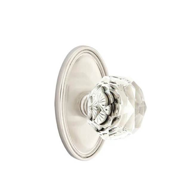 Emtek - Dummy, Oval Rosette, Diamond Crystal Knob, US15 - Satin Nickel