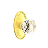 Emtek - Dummy, Oval Rosette, Diamond Crystal Knob, US3 Lifetime - Polished Brass