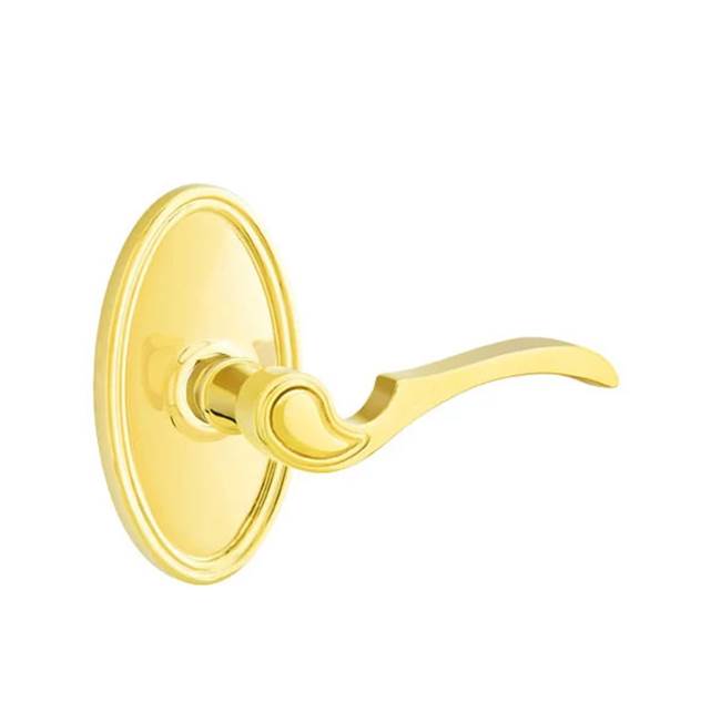 Emtek - Passage, Oval Rosette, Coventry Lever, RH, US3NL - Unlacquered Brass
