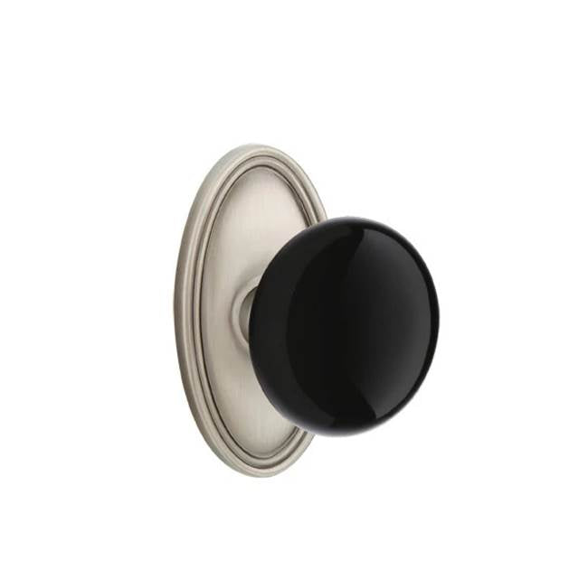 Emtek - Privacy, Oval Rosette, Ebony Knob, US15A - Pewter