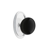 Emtek - Privacy, Oval Rosette, Ebony Knob, US26 - Polished Chrome