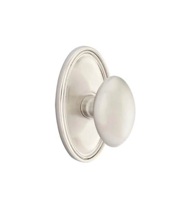 Emtek - Concealed, Privacy, Oval Rosette, Egg Knob, US15 - Satin Nickel
