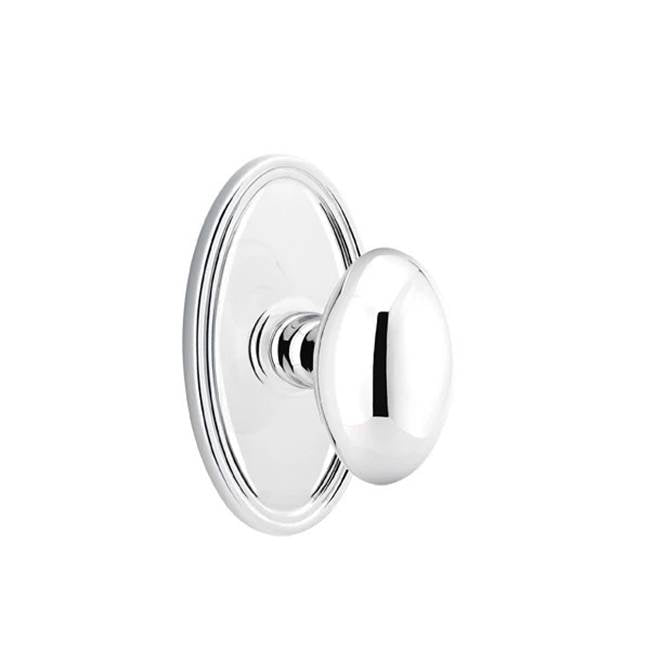 Emtek - Concealed, Privacy, Oval Rosette, Egg Knob, US26 - Polished Chrome