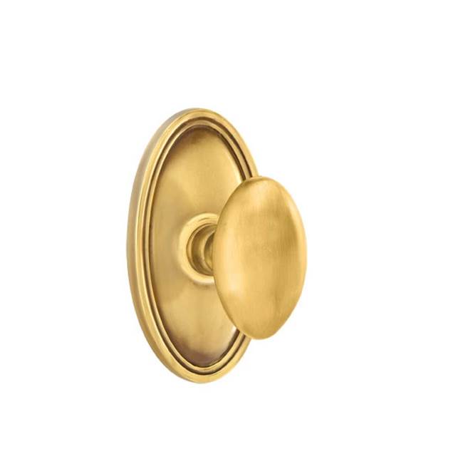 Emtek - Concealed, Privacy, Oval Rosette, Egg Knob, US7 - French Antique