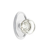 Emtek - Privacy, Oval Rosette, Georgetown Crystal Knob, US26 - Polished Chrome