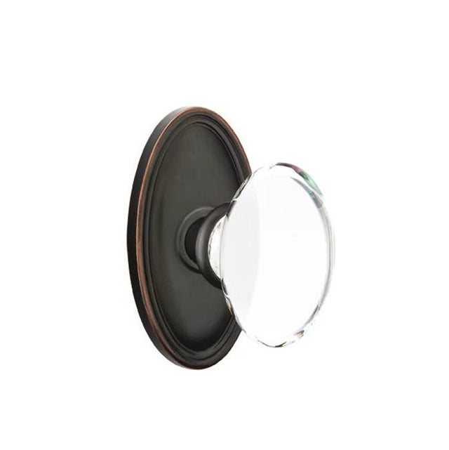 Emtek - Dummy, Oval Rosette, Hampton Knob, US10B - Oil Rubbed Bronze