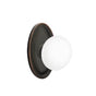 Emtek - Concealed, Passage, Oval Rosette, Ice White Knob, US10B - Oil Rubbed Bronze