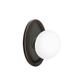 Emtek - Dummy, Oval Rosette, Ice White Knob, US10B - Oil Rubbed Bronze