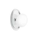 Emtek - Passage, Oval Rosette, Ice White Knob, US26 - Polished Chrome