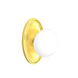 Emtek - Passage, Oval Rosette, Ice White Knob, US3 Lifetime - Polished Brass