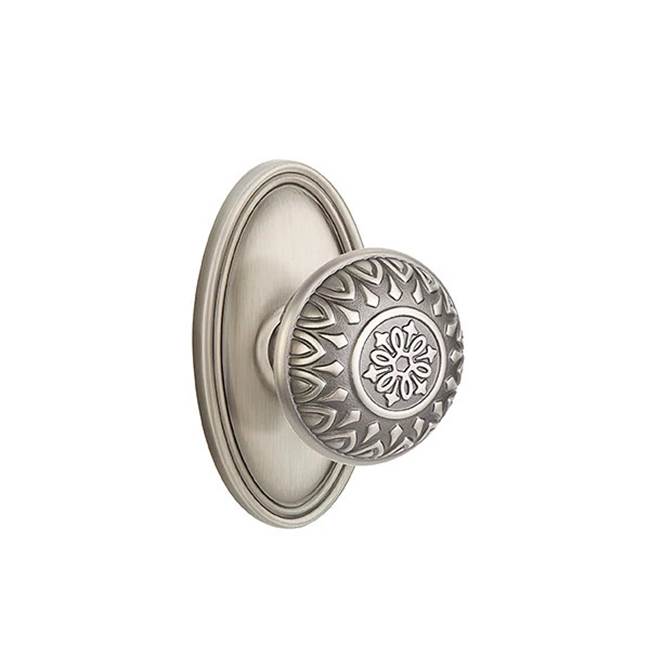 Emtek - Concealed, Passage, Oval Rosette, Lancaster Knob, US15A - Pewter