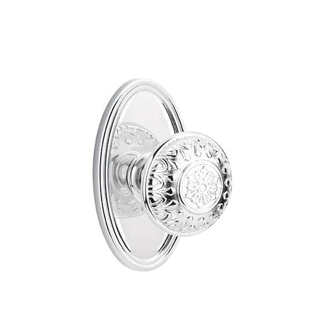 Emtek - Dummy, Oval Rosette, Lancaster Knob, US26 - Polished Chrome