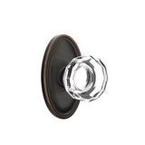 Emtek - Privacy, Oval Rosette, Lowell Crystal Knob, US10B - Oil Rubbed Bronze