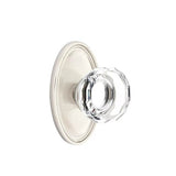 Emtek - Privacy, Oval Rosette, Lowell Crystal Knob, US15 - Satin Nickel