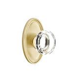 Emtek - Privacy, Oval Rosette, Lowell Crystal Knob, US4 - Satin Brass
