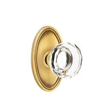 Emtek - Concealed, Passage, Oval Rosette, Lowell Crystal Knob, US7 - French Antique