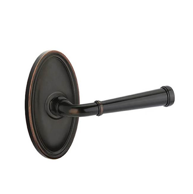 Emtek - Concealed, Privacy, Oval Rosette, Merrimack Lever, US10B - Oil Rubbed Bronze