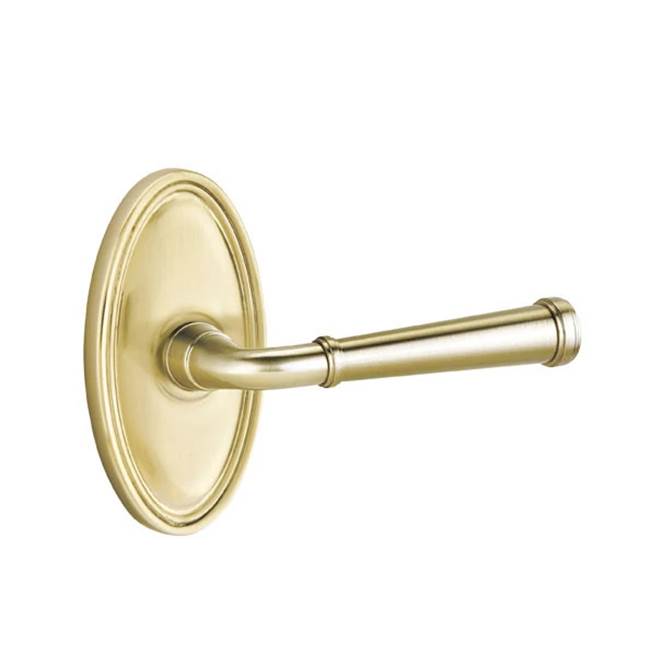 Emtek - Passage, Oval Rosette, Merrimack Lever, LH, US4 - Satin Brass