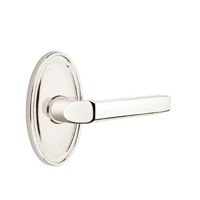 Emtek - Passage, Oval Rosette, Milano Lever, RH, US14 - Polished Nickel
