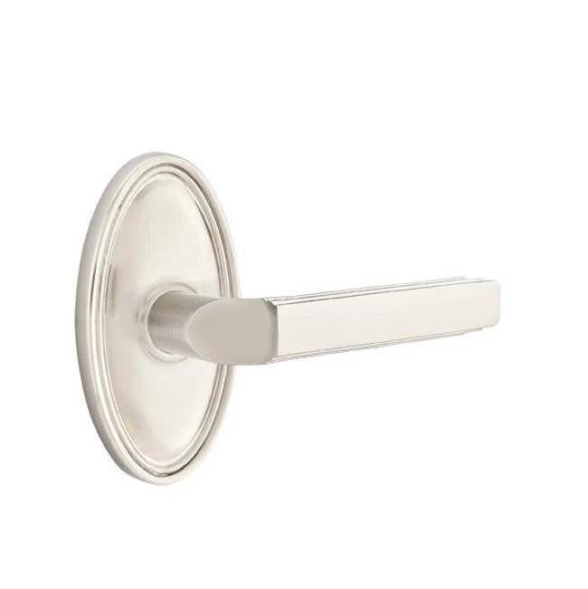 Emtek - Passage, Oval Rosette, Milano Lever, RH, US15 - Satin Nickel