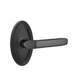 Emtek - Concealed, Privacy, Oval Rosette, Milano Lever, US19 - Flat Black