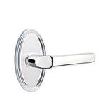 Emtek - Passage, Oval Rosette, Milano Lever, RH, US26 - Polished Chrome