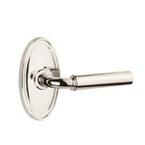 Emtek - Passage, Oval Rosette, Manning Lever, RH, US14 - Polished Nickel