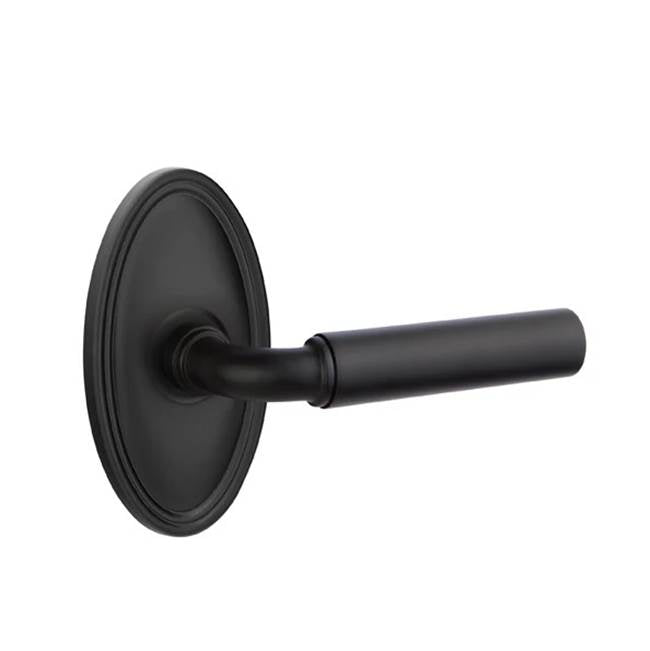 Emtek - Concealed, Privacy, Oval Rosette, Manning Lever, US19 - Flat Black