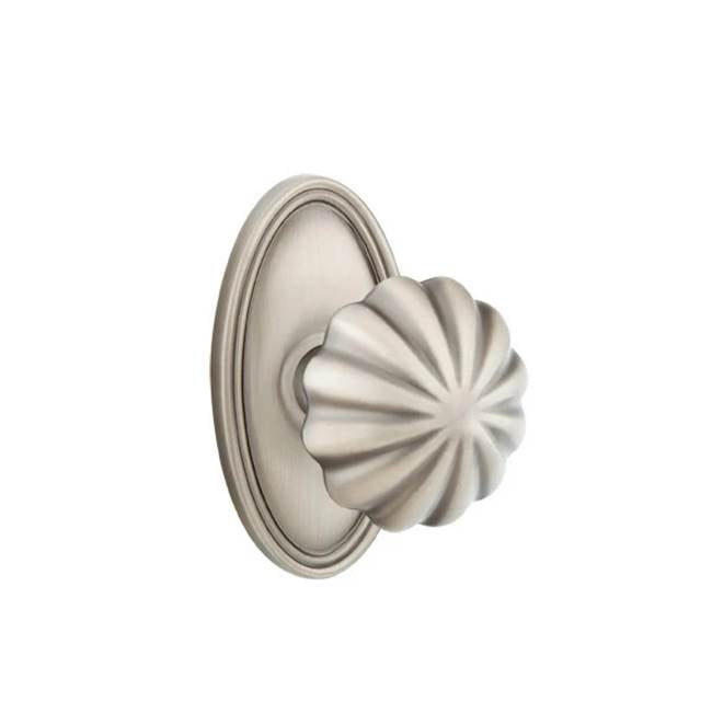 Emtek - Privacy, Oval Rosette, Melon Knob, US15A - Pewter