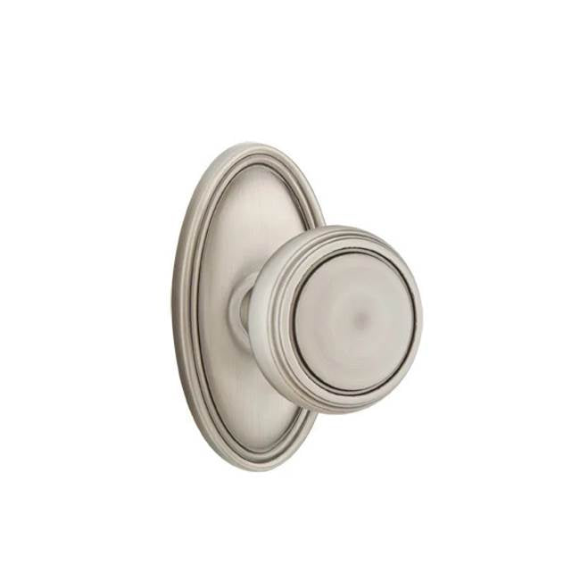 Emtek - Concealed, Passage, Oval Rosette, Norwich Knob, US15A - Pewter