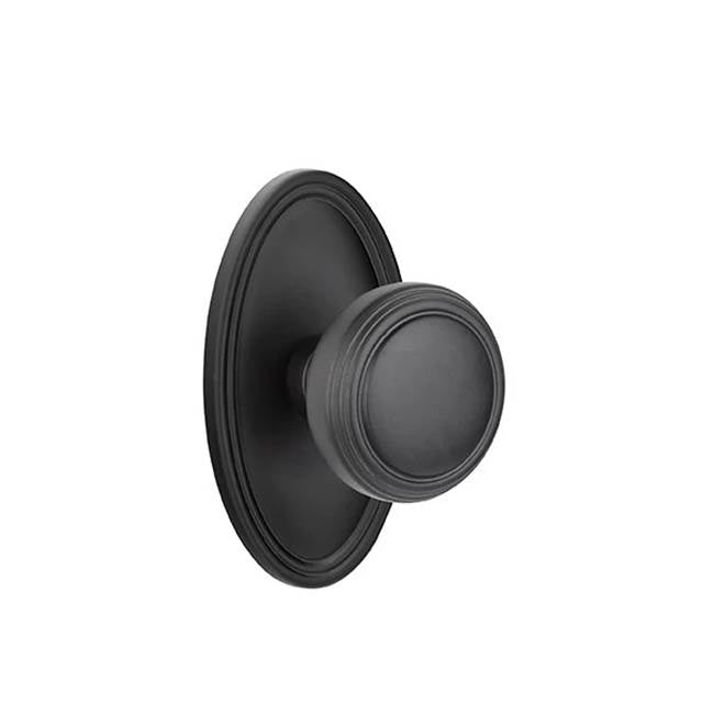 Emtek - Privacy, Oval Rosette, Norwich Knob, US19 - Flat Black