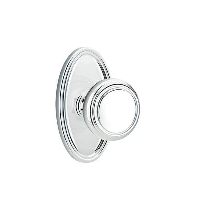 Emtek - Concealed, Passage, Oval Rosette, Norwich Knob, US26 - Polished Chrome
