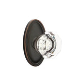 Emtek - Concealed, Privacy, Oval Rosette, Old Town Clear Knob, US10B - Oil Rubbed Bronze