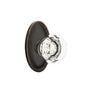 Emtek - Concealed, Privacy, Oval Rosette, Old Town Clear Knob, US10B - Oil Rubbed Bronze