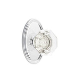 Emtek - Concealed, Privacy, Oval Rosette, Old Town Clear Knob, US26 - Polished Chrome