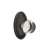 Emtek - Concealed, Privacy, Oval Rosette, Providence Crystal Knob, US10B - Oil Rubbed Bronze