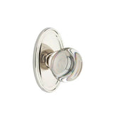 Emtek - Privacy, Oval Rosette, Providence Crystal Knob, US14 - Polished Nickel