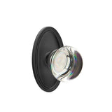 Emtek - Dummy, Oval Rosette, Providence Crystal Knob, US19 - Flat Black