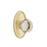 Emtek - Dummy, Oval Rosette, Providence Crystal Knob, US4 - Satin Brass