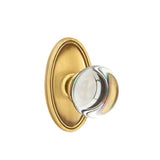 Emtek - Concealed, Privacy, Oval Rosette, Providence Crystal Knob, US7 - French Antique