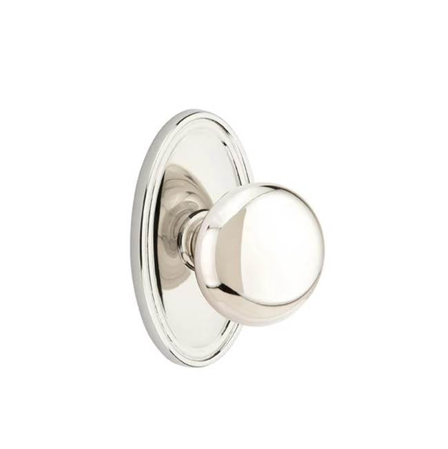 Emtek - Privacy, Oval Rosette, Providence Knob, US14 - Polished Nickel
