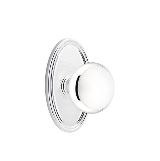 Emtek - Privacy, Oval Rosette, Providence Knob, US26 - Polished Chrome