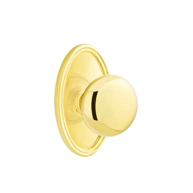 Emtek - Passage, Oval Rosette, Providence Knob, US3 Lifetime - Polished Brass